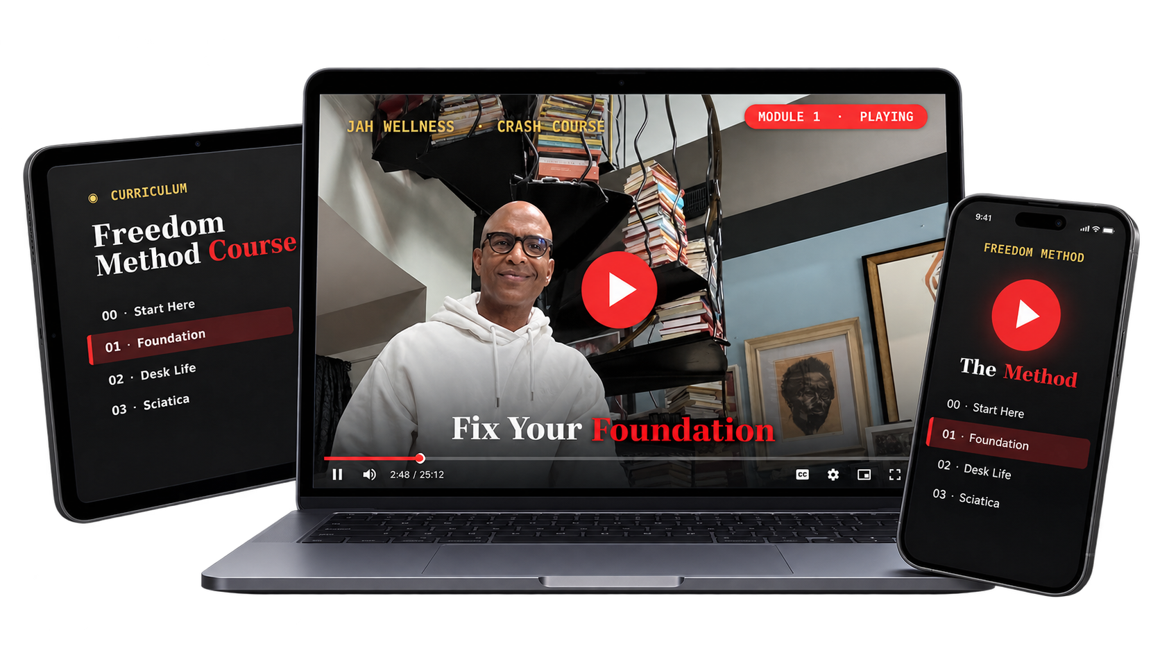 Freedom Method Crash Course on tablet, laptop, and phone